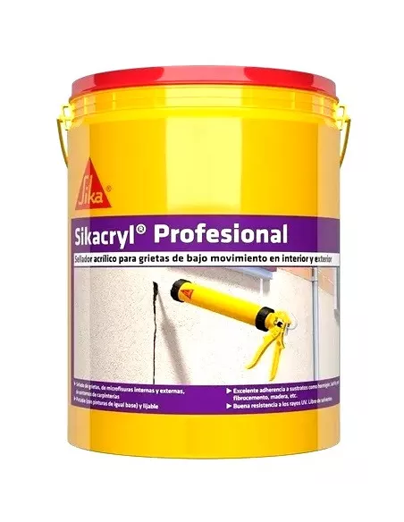 Sellador Sikacryl Acrilíco Blanco Sika 5kg Grietas Y Fisura